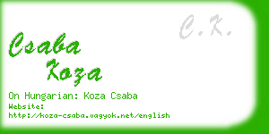 csaba koza business card